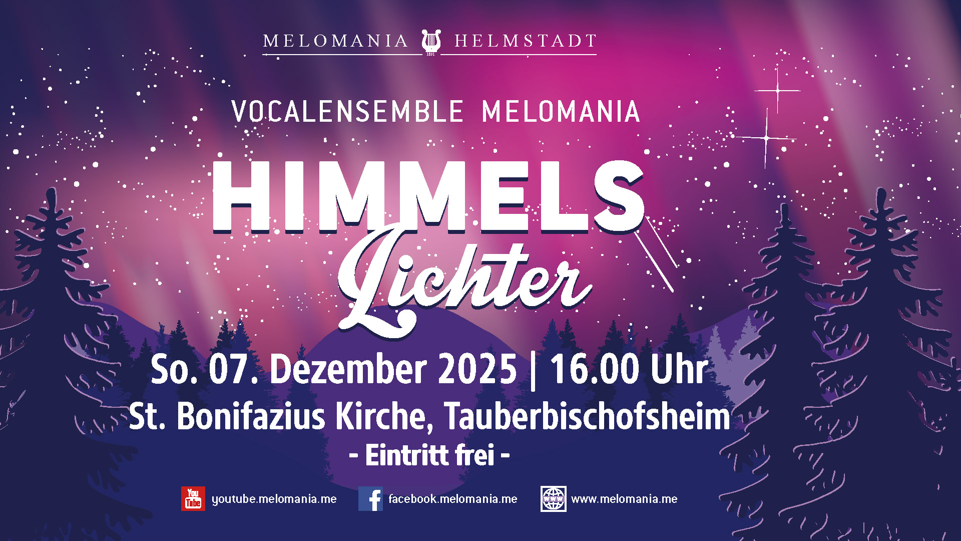Einladung zum Himmelslichter Adventskonzert des Vocalensemble Melomania